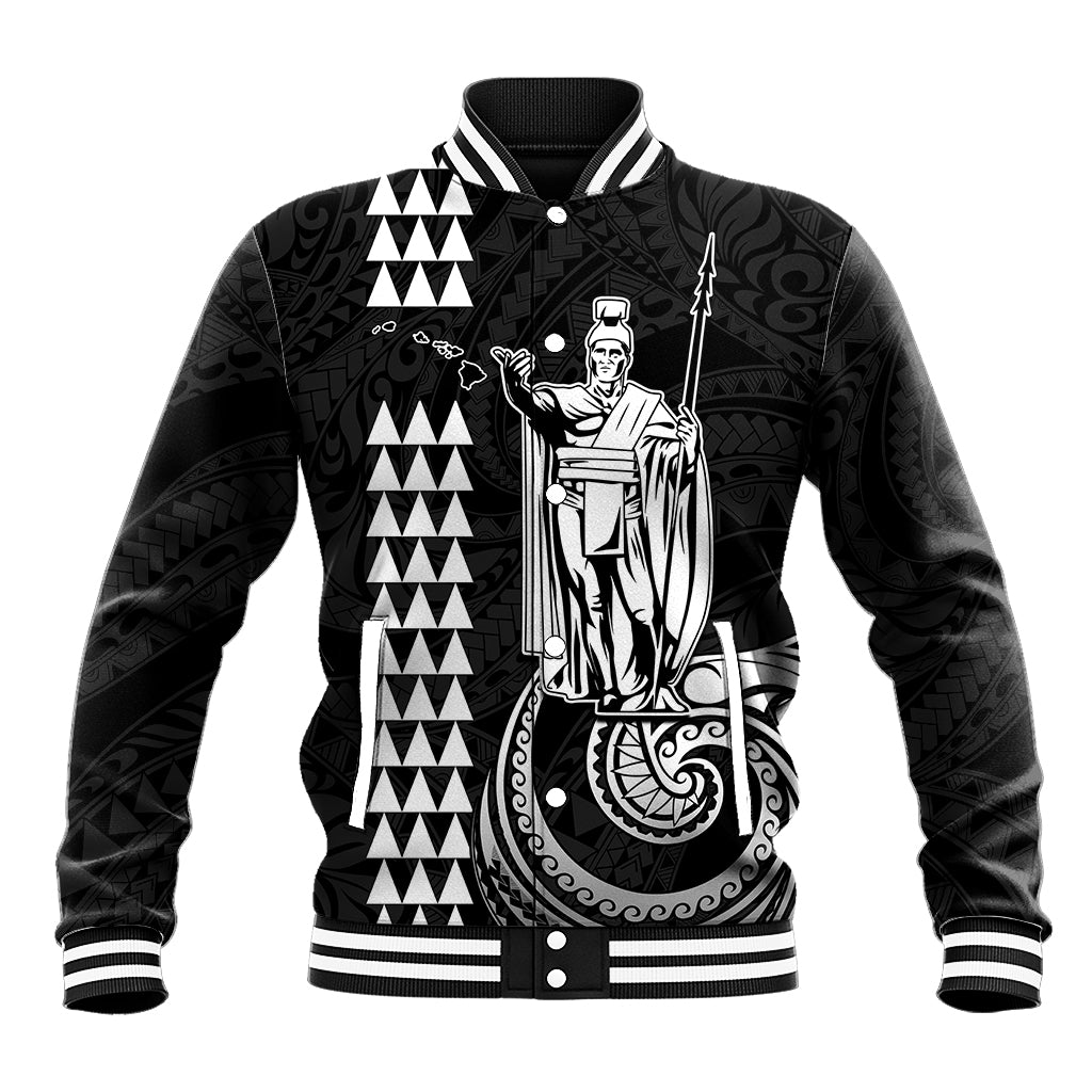 Custom Hawaii Baseball Jacket King Kamehameha - White LT9 - Wonder Print Shop