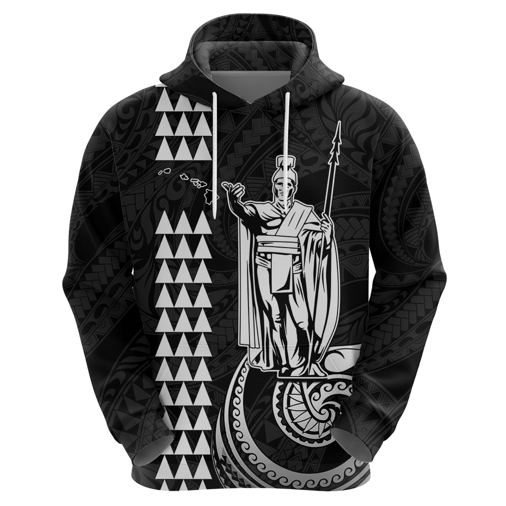 Custom Hawaii Hoodie King Kamehameha - White - Wonder Print Shop