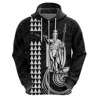 Custom Hawaii Hoodie King Kamehameha - White - Wonder Print Shop