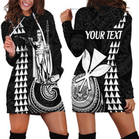 Custom Hawaii Hoodie Dress King Kamehameha - White - Wonder Print Shop