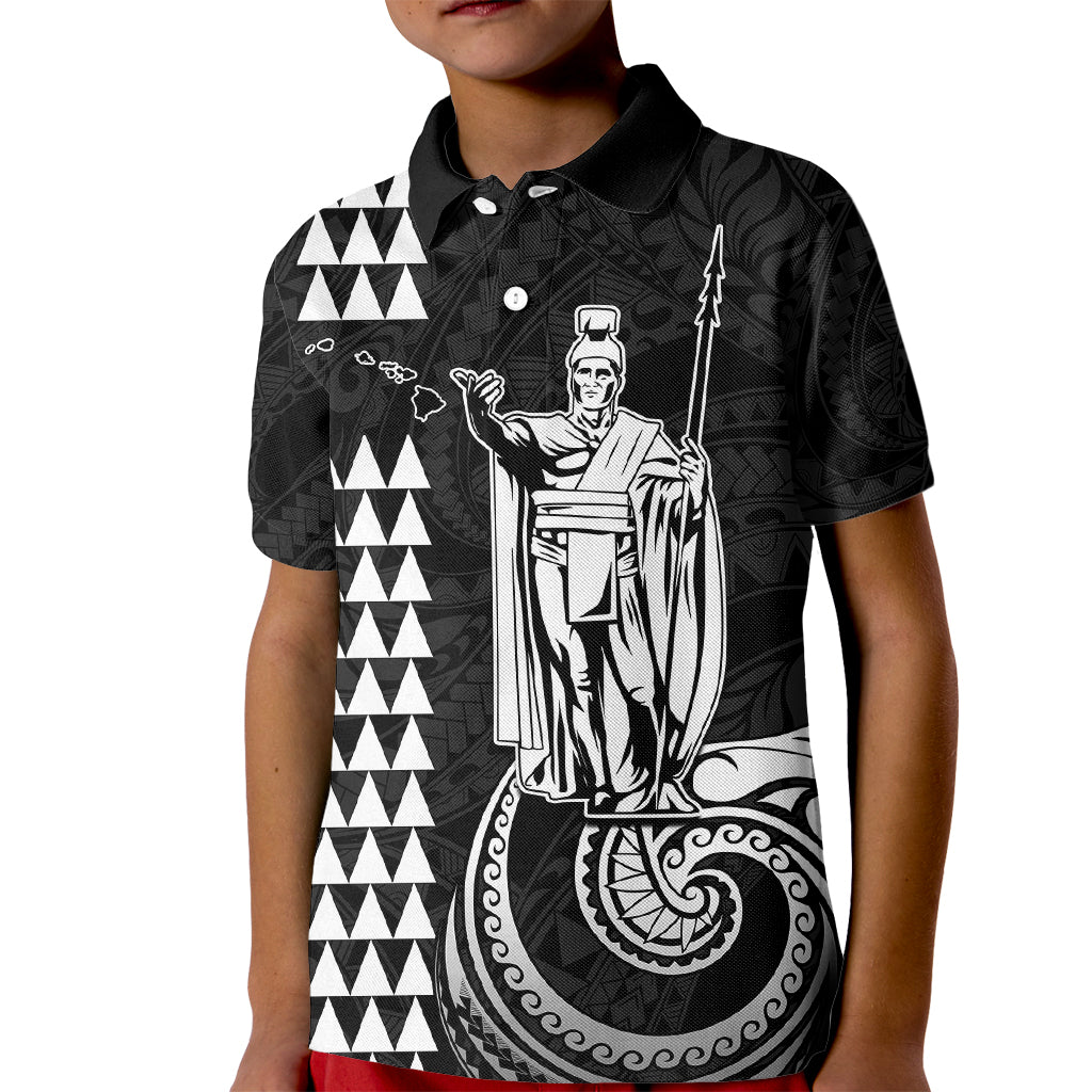 Custom Hawaii Kid Polo Shirt King Kamehameha - White - Wonder Print Shop