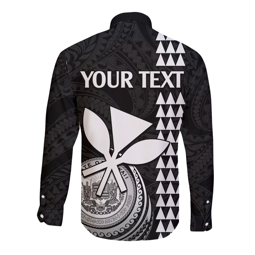 Custom Hawaii Long Sleeve Button Shirt King Kamehameha - White - Wonder Print Shop