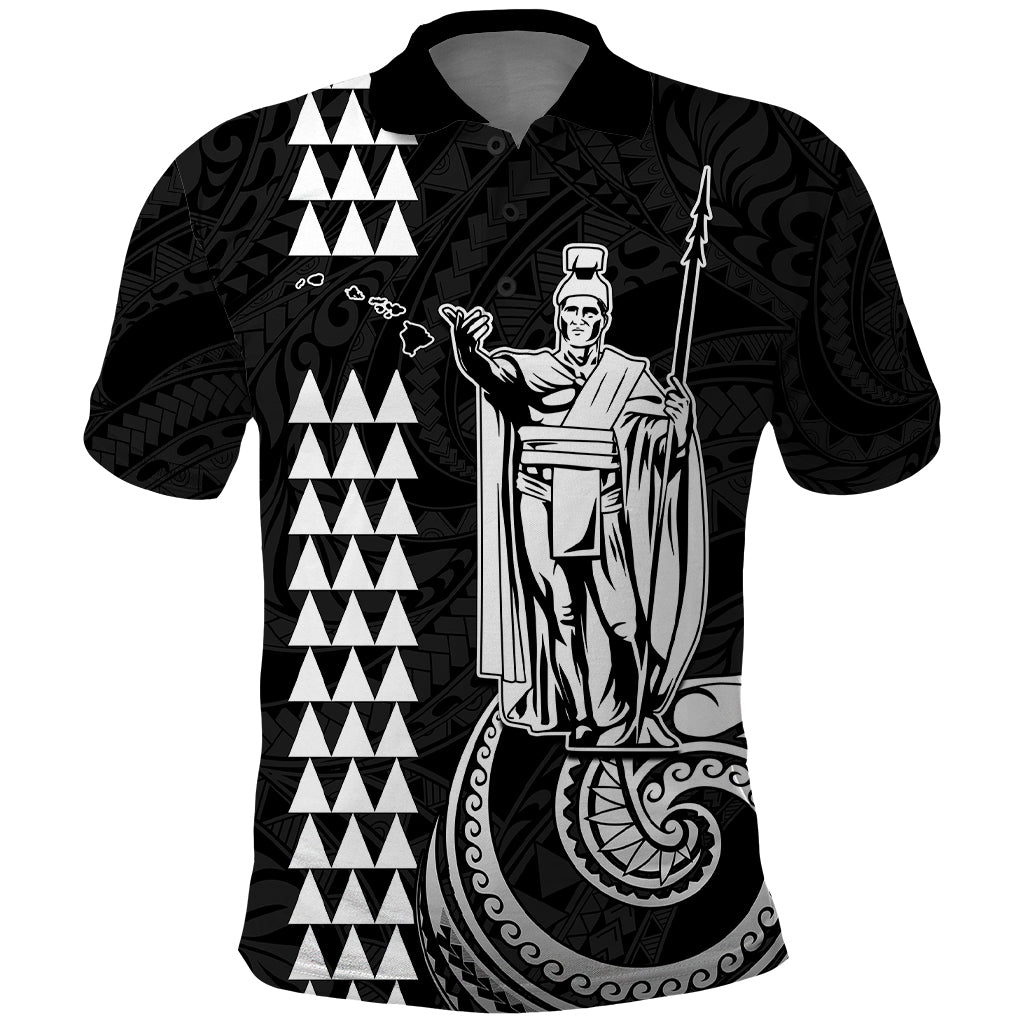 Custom Hawaii Polo Shirt King Kamehameha - White - Wonder Print Shop