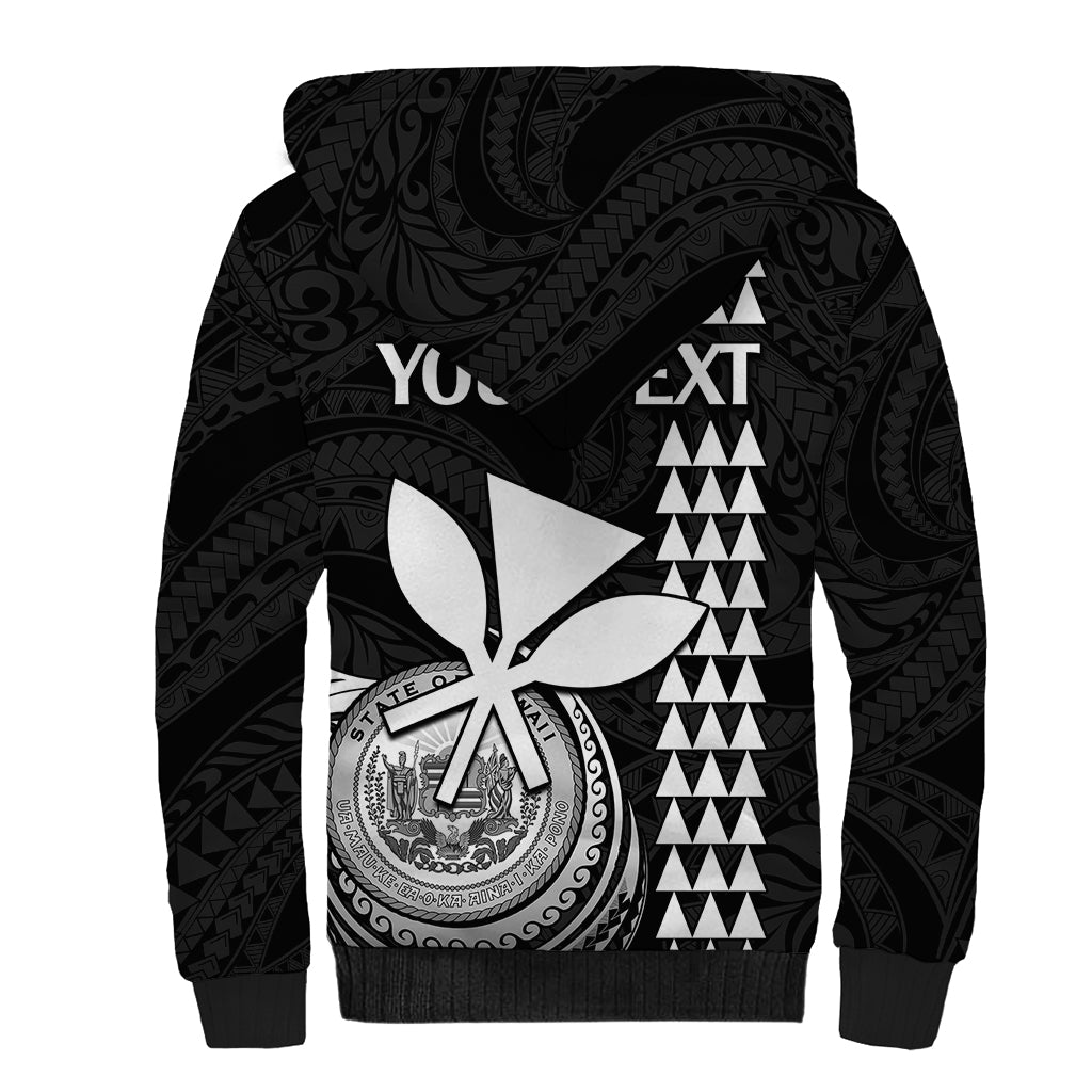 Custom Hawaii Sherpa Hoodie King Kamehameha - White - Wonder Print Shop