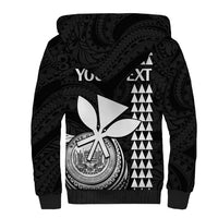 Custom Hawaii Sherpa Hoodie King Kamehameha - White - Wonder Print Shop