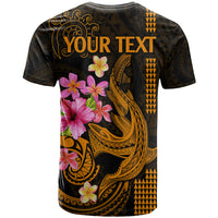 Custom Polynesian T Shirt Hawaiian Warriors with Tribal Shark Tattoos - Gold - Wonder Print Shop