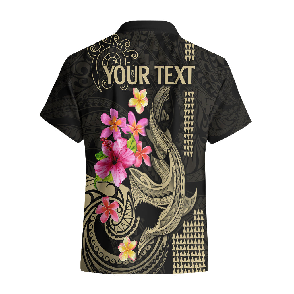 Custom Polynesian Hawaiian Shirt Hawaiian Warriors with Tribal Shark Tattoos - Nude - Wonder Print Shop