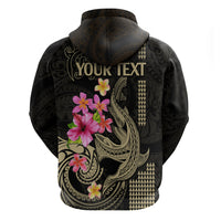 Custom Polynesian Hoodie Hawaiian Warriors with Tribal Shark Tattoos - Nude - Wonder Print Shop