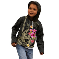 Custom Polynesian Kid Hoodie Hawaiian Warriors with Tribal Shark Tattoos - Nude - Wonder Print Shop