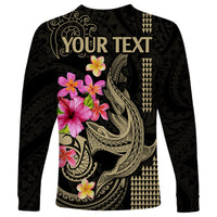 Custom Polynesian Long Sleeve Shirt Hawaiian Warriors with Tribal Shark Tattoos - Nude - Wonder Print Shop