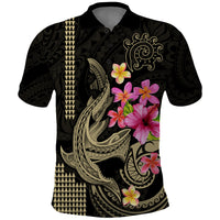 Custom Polynesian Polo Shirt Hawaiian Warriors with Tribal Shark Tattoos - Nude - Wonder Print Shop