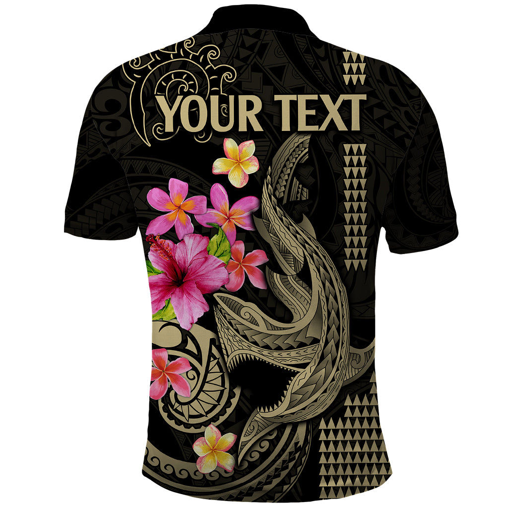 Custom Polynesian Polo Shirt Hawaiian Warriors with Tribal Shark Tattoos - Nude - Wonder Print Shop