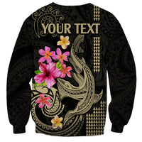 Custom Polynesian Sweatshirt Hawaiian Warriors with Tribal Shark Tattoos - Nude - Wonder Print Shop