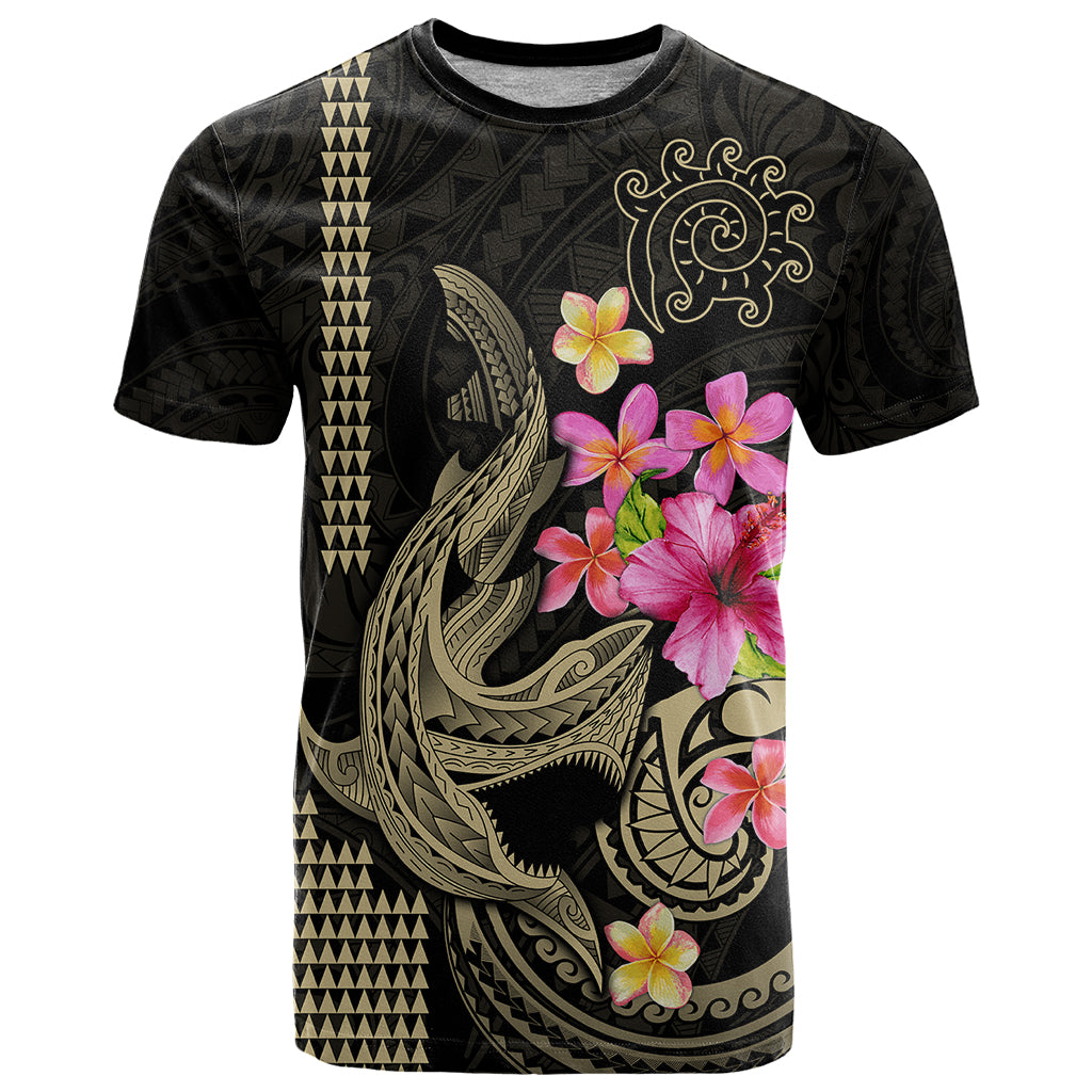 Custom Polynesian T Shirt Hawaiian Warriors with Tribal Shark Tattoos - Nude - Wonder Print Shop