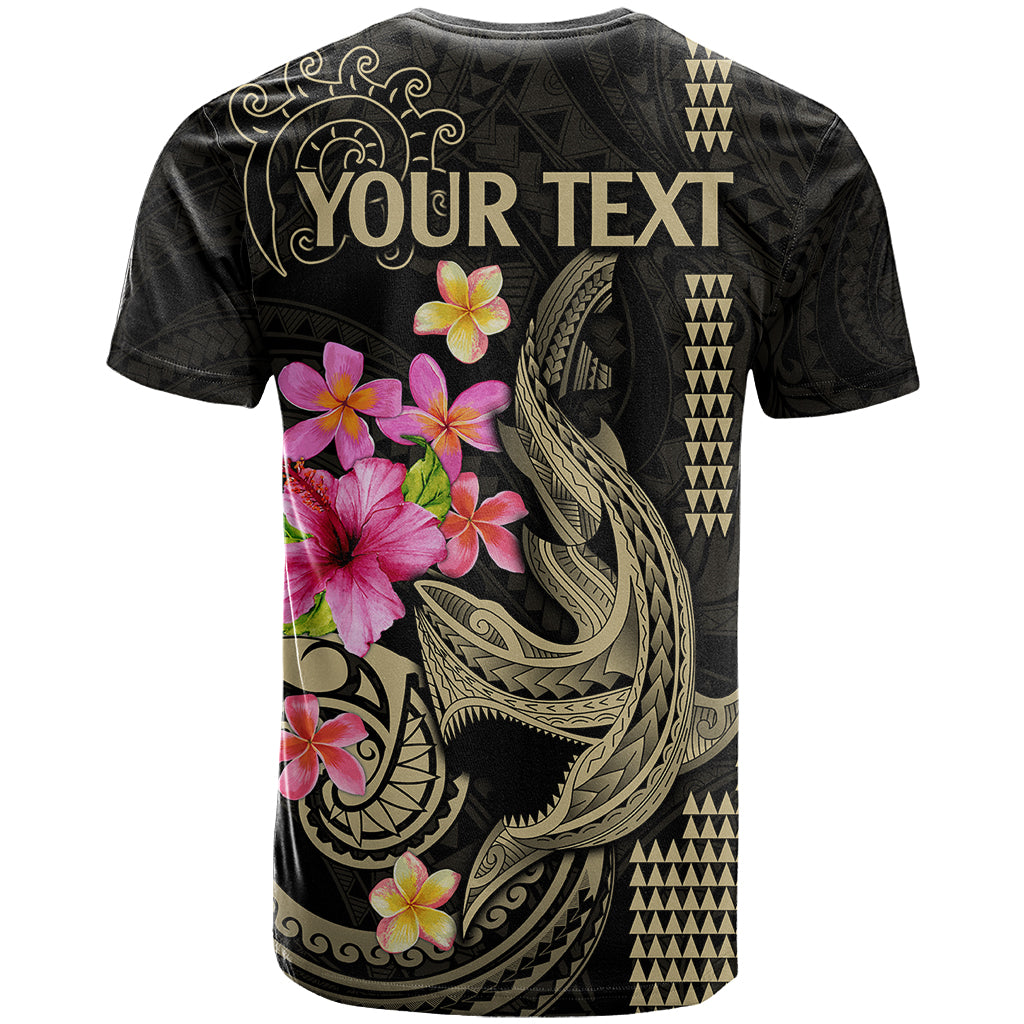 Custom Polynesian T Shirt Hawaiian Warriors with Tribal Shark Tattoos - Nude - Wonder Print Shop