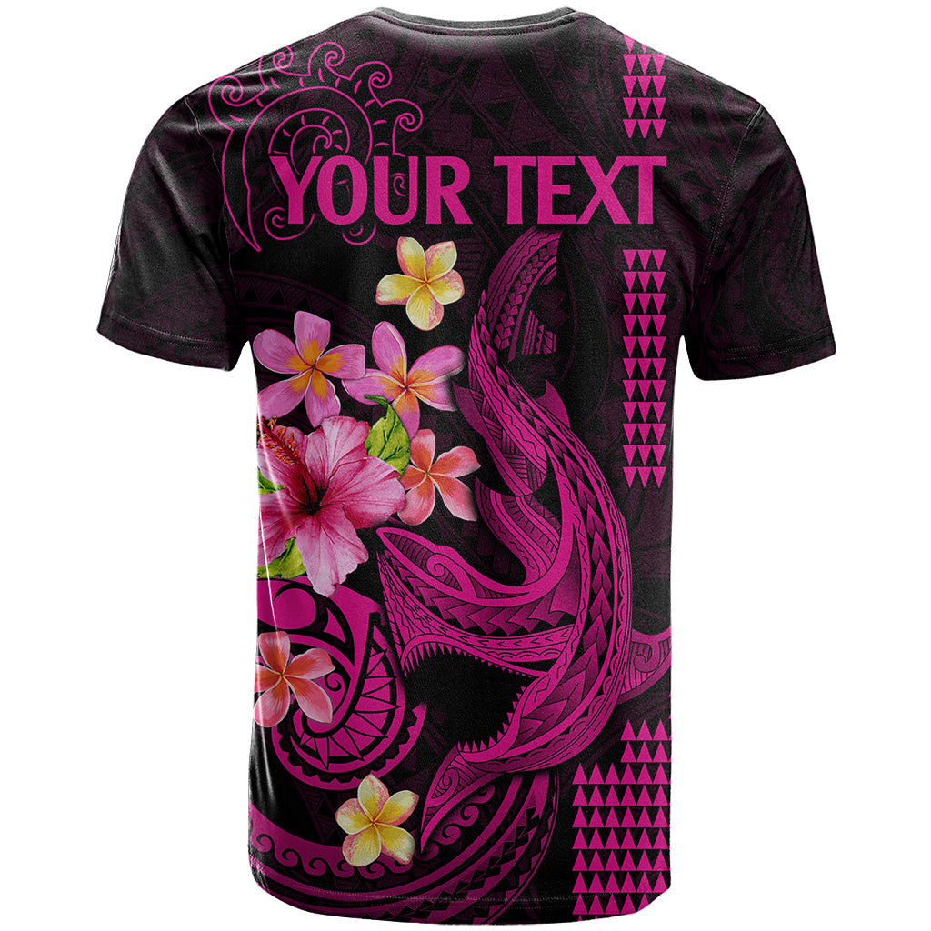 Custom Polynesian T Shirt Hawaiian Warriors with Tribal Shark Tattoos - Pink - Wonder Print Shop