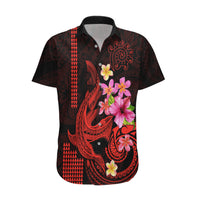 Custom Polynesian Hawaiian Shirt Hawaiian Warriors with Tribal Shark Tattoos - Red - Wonder Print Shop
