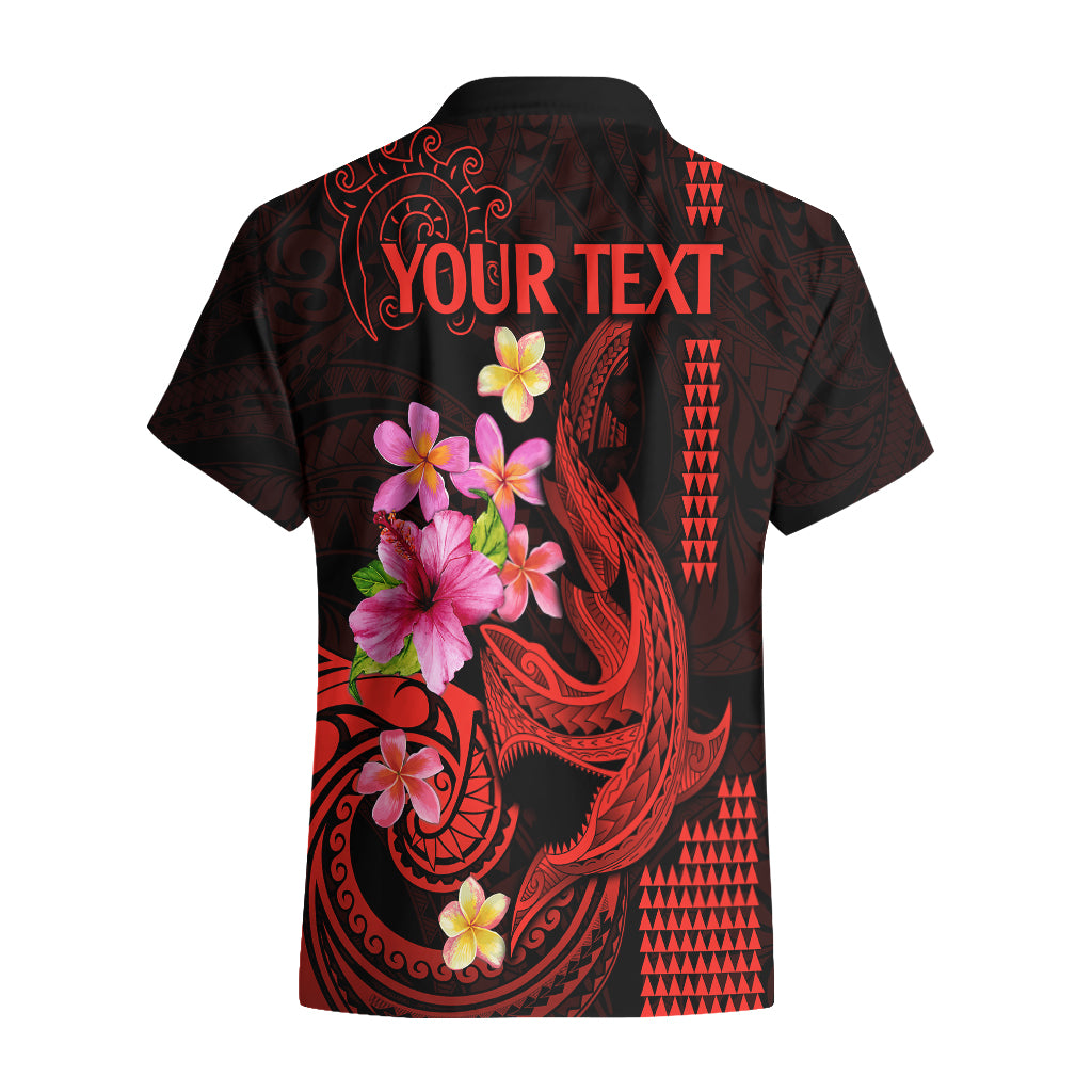 Custom Polynesian Hawaiian Shirt Hawaiian Warriors with Tribal Shark Tattoos - Red - Wonder Print Shop