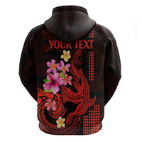 Custom Polynesian Hoodie Hawaiian Warriors with Tribal Shark Tattoos - Red - Wonder Print Shop