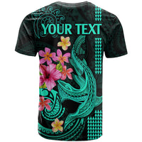 Custom Polynesian T Shirt Hawaiian Warriors with Tribal Shark Tattoos - Turquoise - Wonder Print Shop