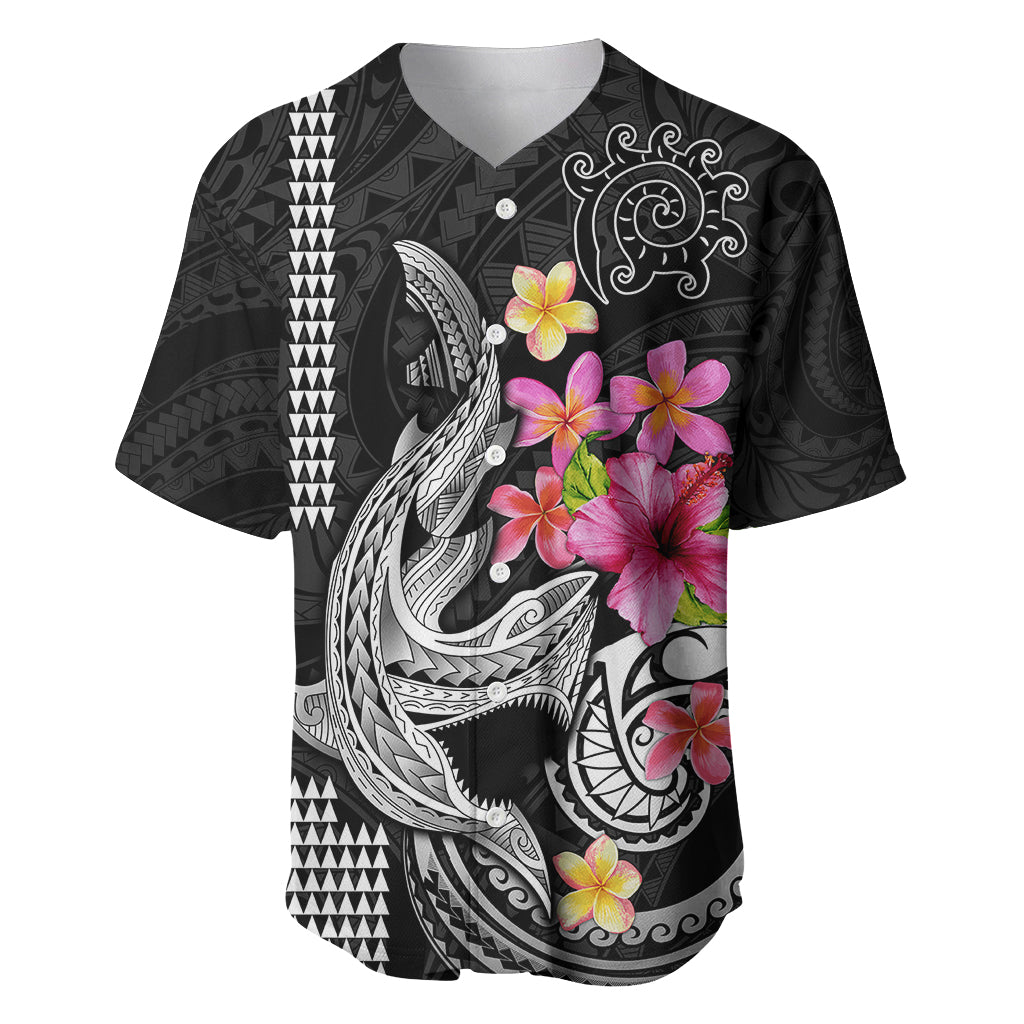 Custom Polynesian Baseball Jersey Hawaiian Warriors with Tribal Shark Tattoos - White LT9 - Wonder Print Shop