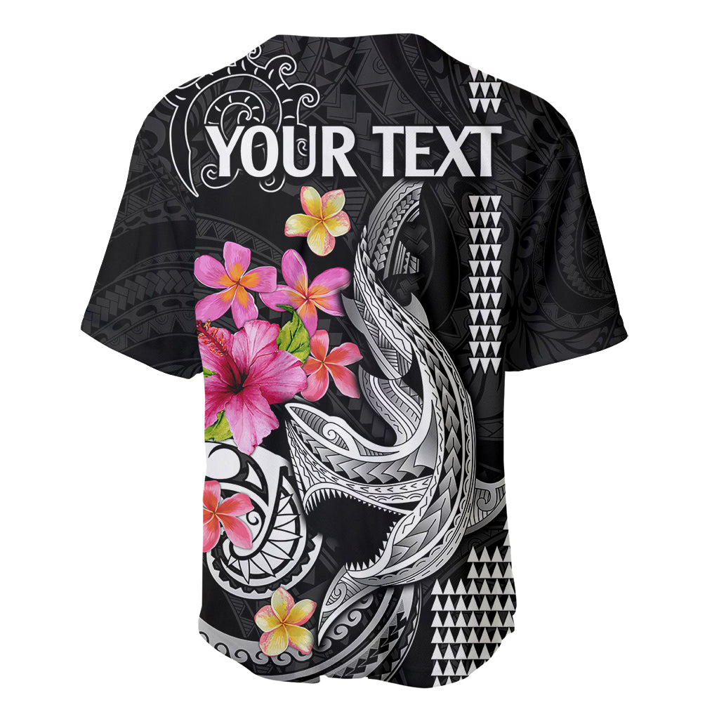 Custom Polynesian Baseball Jersey Hawaiian Warriors with Tribal Shark Tattoos - White LT9 - Wonder Print Shop