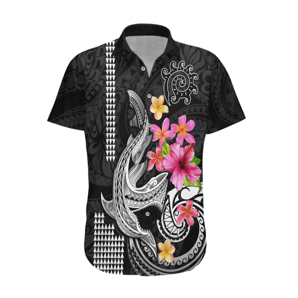 Custom Polynesian Hawaiian Shirt Hawaiian Warriors with Tribal Shark Tattoos - White - Wonder Print Shop