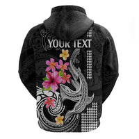 Custom Polynesian Hoodie Hawaiian Warriors with Tribal Shark Tattoos - White - Wonder Print Shop