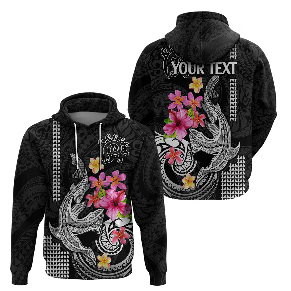 Custom Polynesian Hoodie Hawaiian Warriors with Tribal Shark Tattoos - White - Wonder Print Shop
