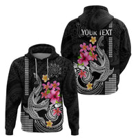 Custom Polynesian Hoodie Hawaiian Warriors with Tribal Shark Tattoos - White - Wonder Print Shop