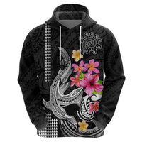 Custom Polynesian Hoodie Hawaiian Warriors with Tribal Shark Tattoos - White - Wonder Print Shop