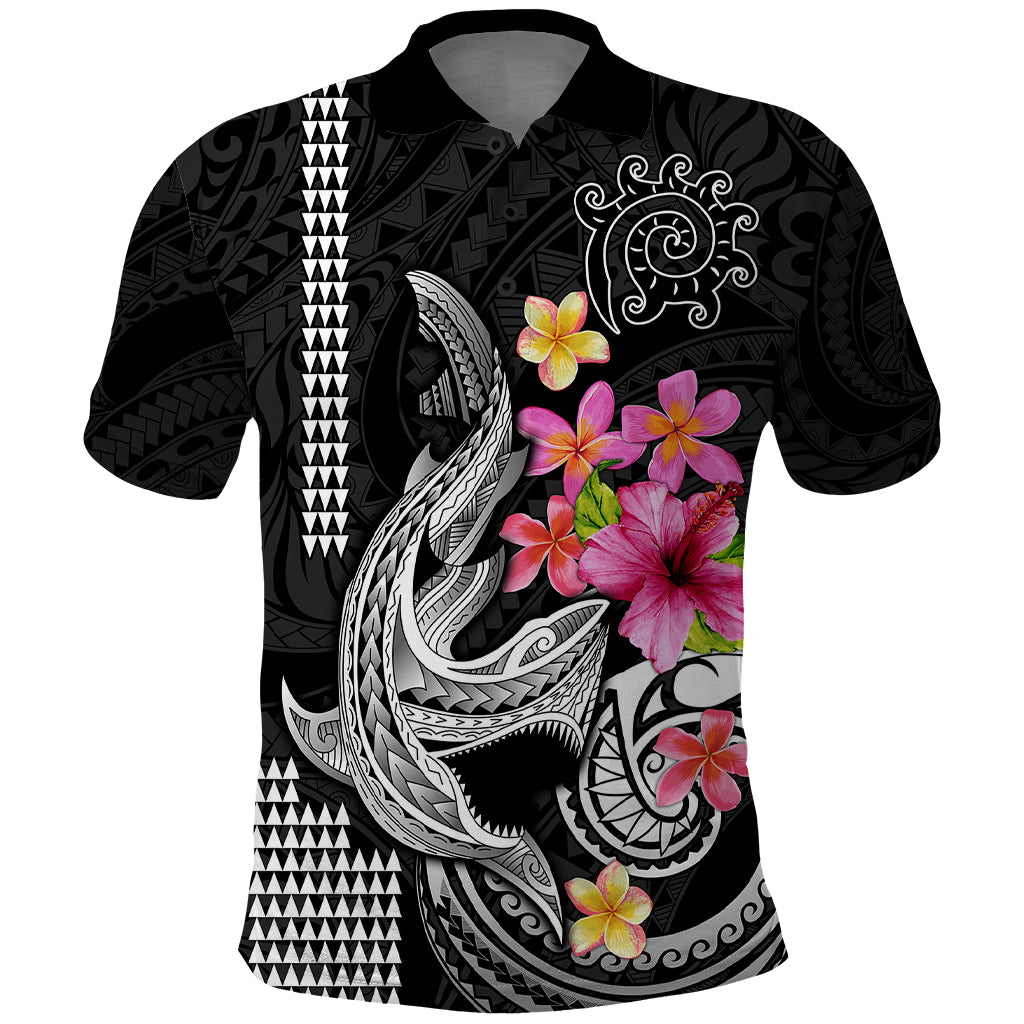 Custom Polynesian Polo Shirt Hawaiian Warriors with Tribal Shark Tattoos - White - Wonder Print Shop