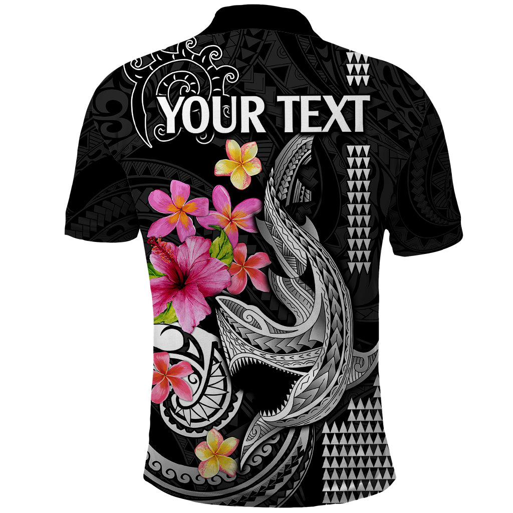 Custom Polynesian Polo Shirt Hawaiian Warriors with Tribal Shark Tattoos - White - Wonder Print Shop