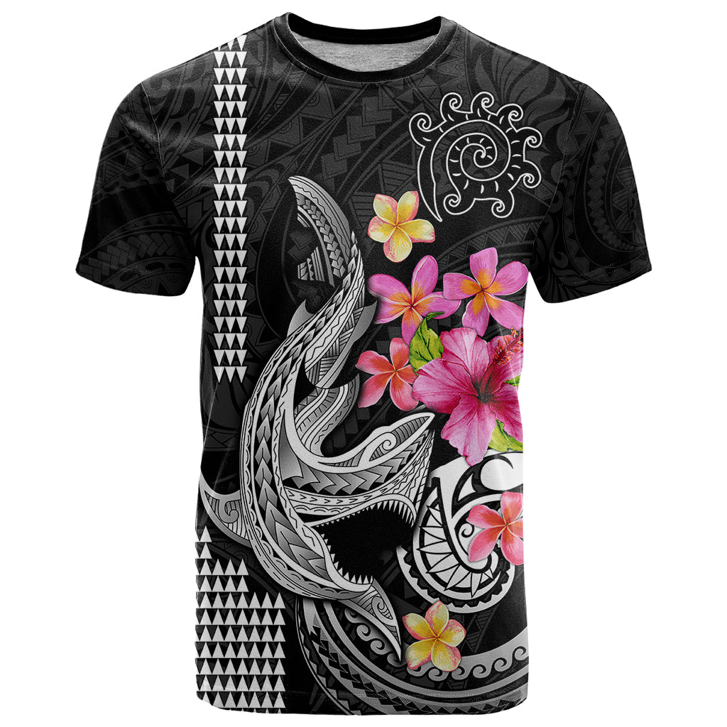 Custom Polynesian T Shirt Hawaiian Warriors with Tribal Shark Tattoos - White - Wonder Print Shop