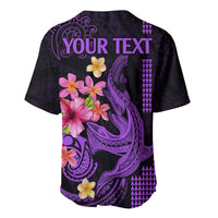 Custom Polynesian Baseball Jersey Hawaiian Warriors with Tribal Shark Tattoos - Purple LT9 - Wonder Print Shop