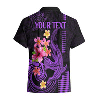Custom Polynesian Hawaiian Shirt Hawaiian Warriors with Tribal Shark Tattoos - Purple - Wonder Print Shop