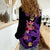 Custom Polynesian Women Casual Shirt Hawaiian Warriors with Tribal Shark Tattoos - Purple - Wonder Print Shop