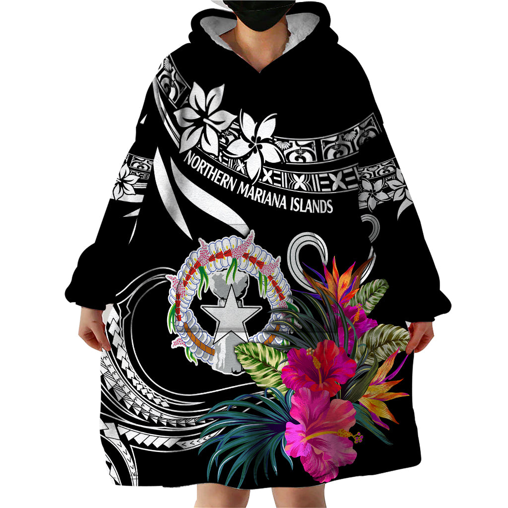 Northern Mariana Islands Wearable Blanket Hoodie Happy Independence Day - Wonder Print Shop