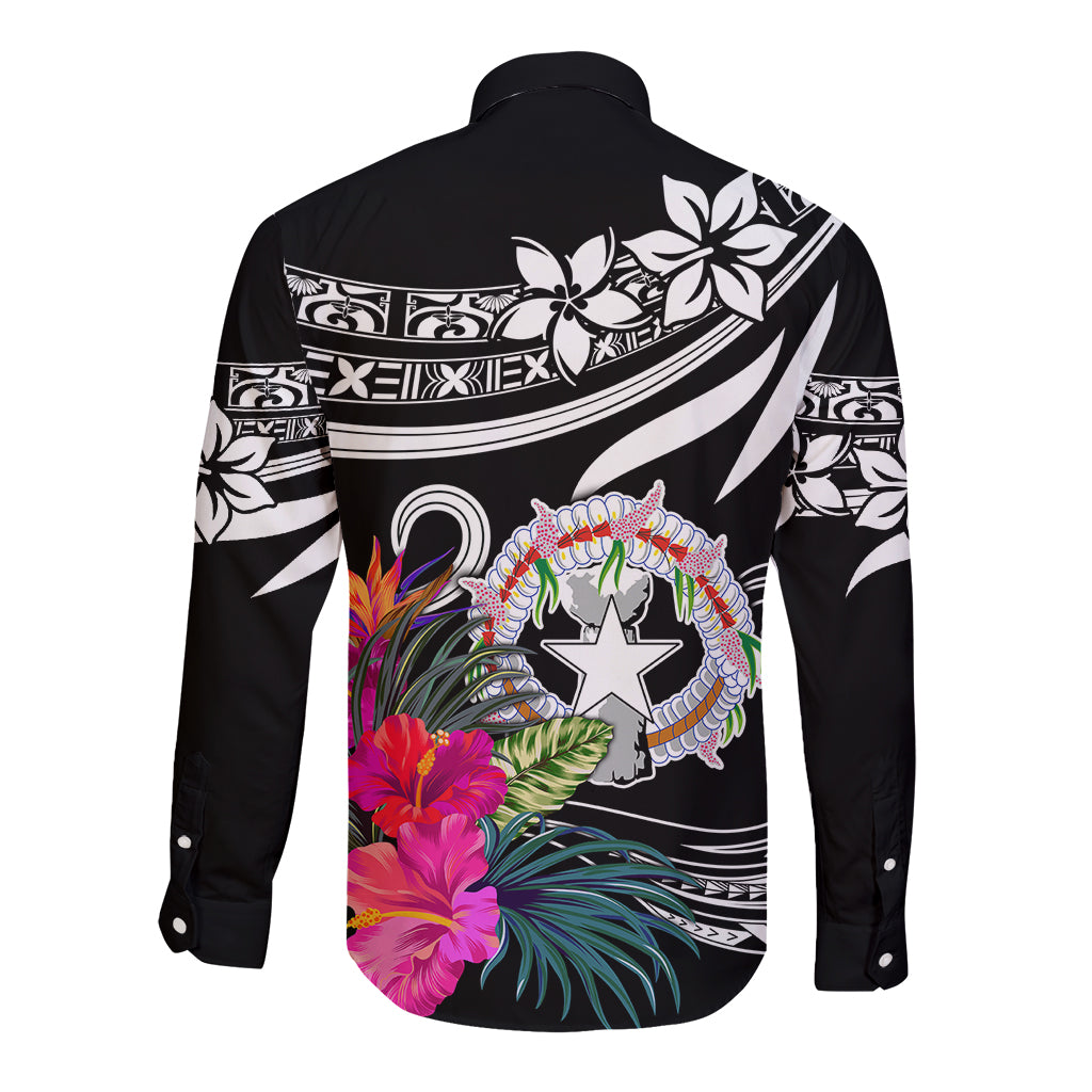 Custom Northern Mariana Islands Long Sleeve Button Shirt Happy Independence Day - Wonder Print Shop