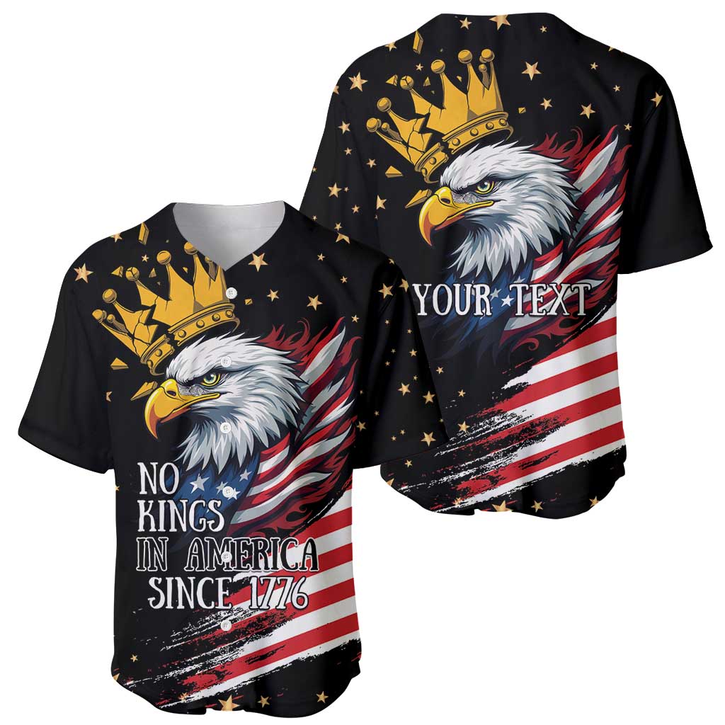 No Kings In America Since 1776 Baseball Jersey We The People USA Flag - Wonder Print Shop