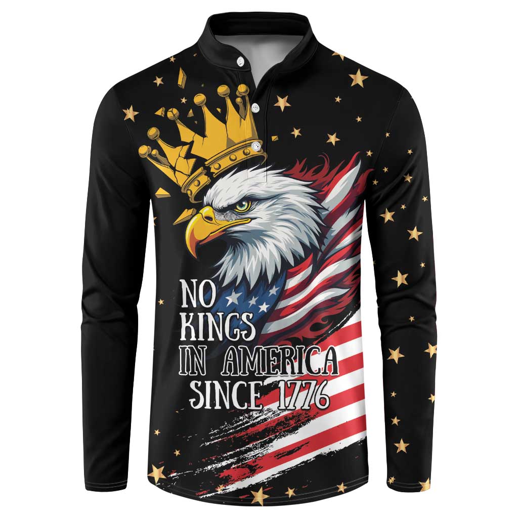 No Kings In America Since 1776 Button Sweatshirt We The People USA Flag - Wonder Print Shop