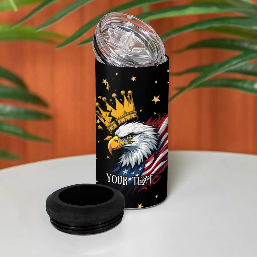 No Kings In America Since 1776 4 in 1 Can Cooler Tumbler We The People USA Flag - Wonder Print Shop