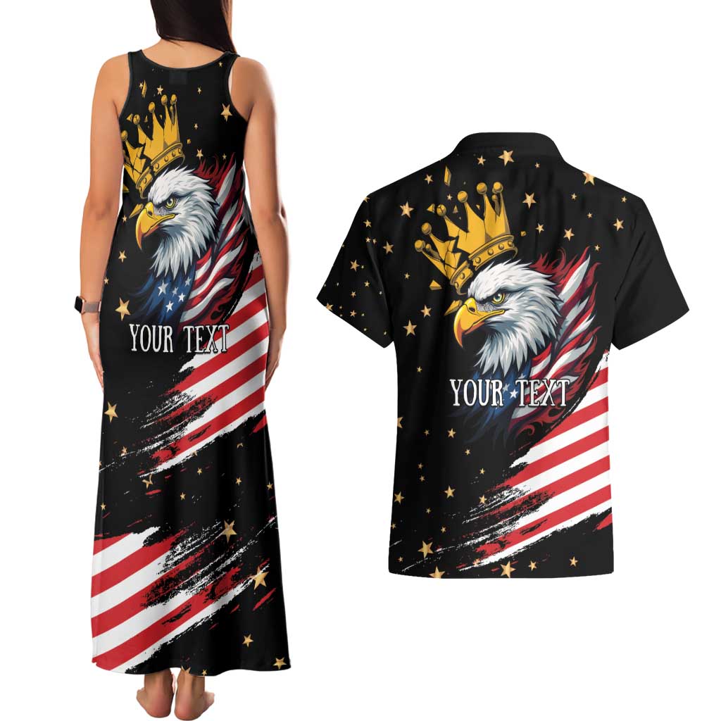 No Kings In America Since 1776 Couples Matching Tank Maxi Dress and Hawaiian Shirt We The People USA Flag - Wonder Print Shop