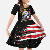 No Kings In America Since 1776 Family Matching Off The Shoulder Long Sleeve Dress and Hawaiian Shirt We The People USA Flag - Wonder Print Shop