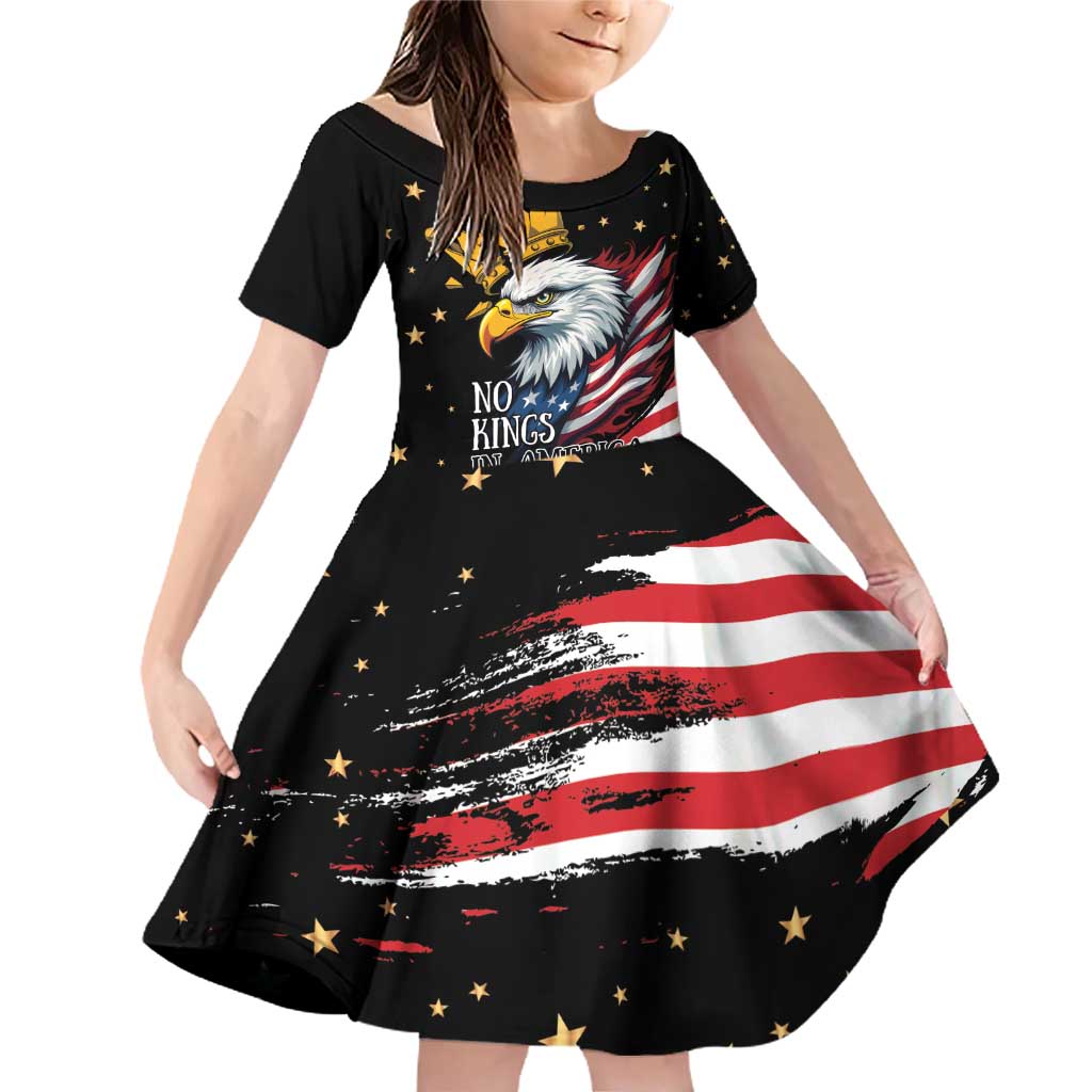 No Kings In America Since 1776 Family Matching Off Shoulder Short Dress and Hawaiian Shirt We The People USA Flag - Wonder Print Shop