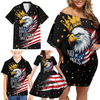 No Kings In America Since 1776 Family Matching Off Shoulder Short Dress and Hawaiian Shirt We The People USA Flag - Wonder Print Shop