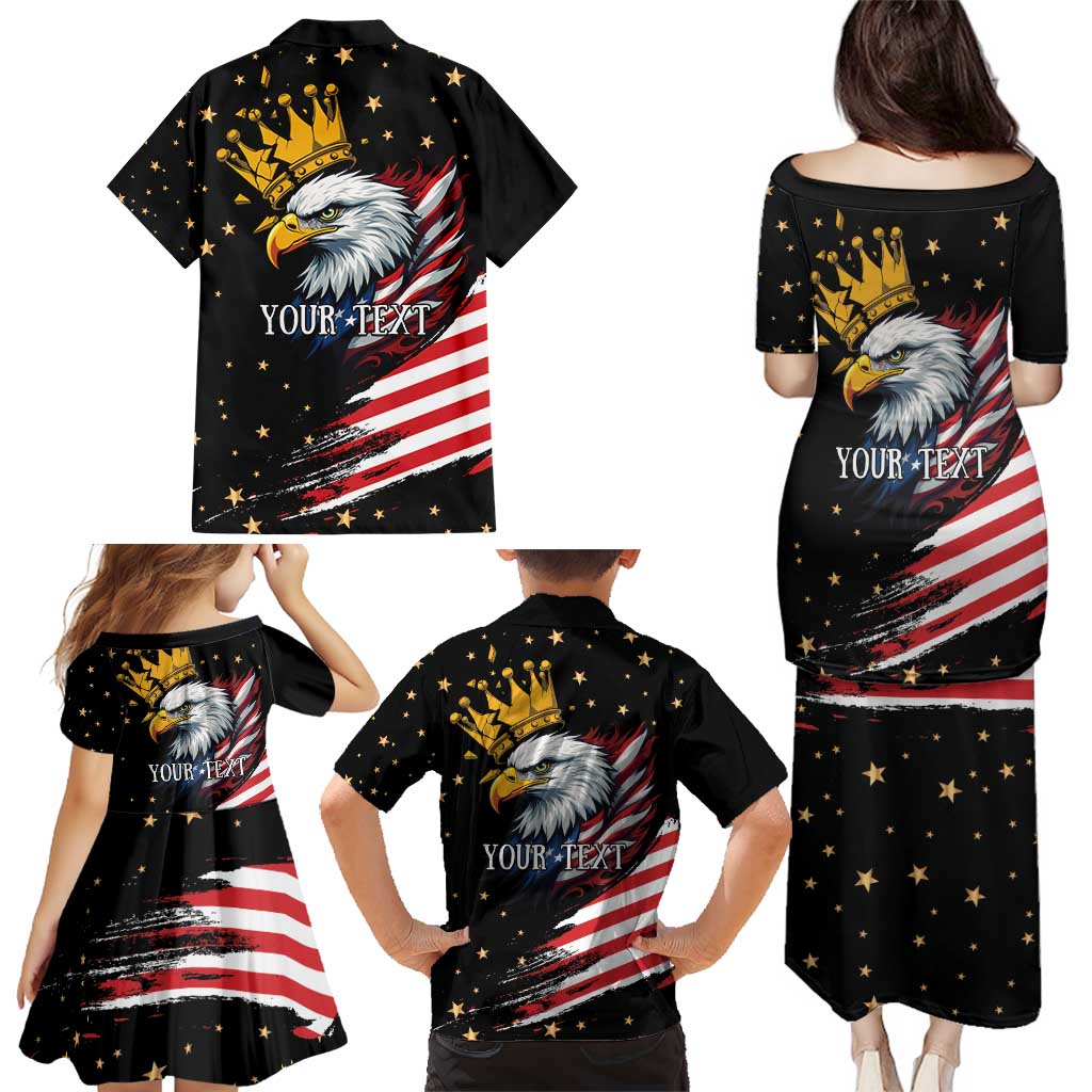 No Kings In America Since 1776 Family Matching Puletasi and Hawaiian Shirt We The People USA Flag - Wonder Print Shop