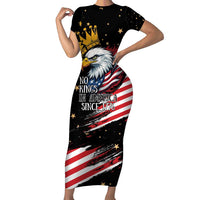 No Kings In America Since 1776 Family Matching Short Sleeve Bodycon Dress and Hawaiian Shirt We The People USA Flag - Wonder Print Shop