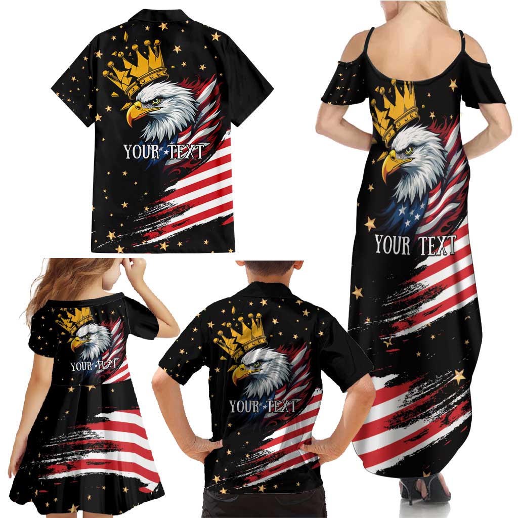 No Kings In America Since 1776 Family Matching Summer Maxi Dress and Hawaiian Shirt We The People USA Flag - Wonder Print Shop