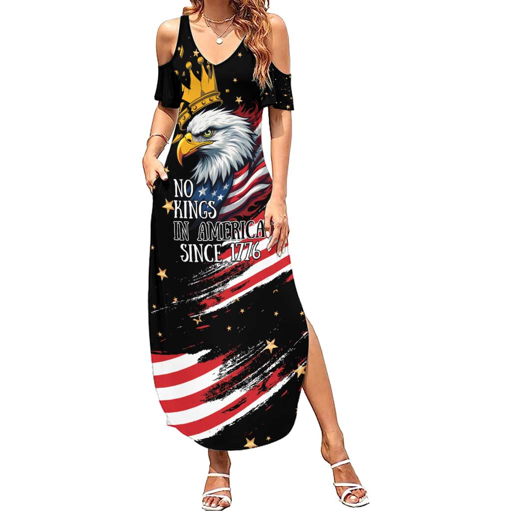 No Kings In America Since 1776 Family Matching Summer Maxi Dress and Hawaiian Shirt We The People USA Flag - Wonder Print Shop